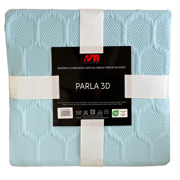 Obojstranné Prehozy Parla 3D Modrá Bez Vankúšov 180x220