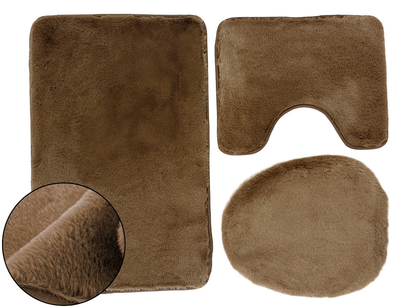 Kúpeľňové Koberčeky Lombok II Hnedá - 3 ks