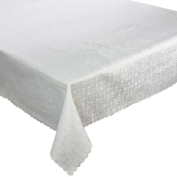 Obrusy s Jacquard Ines Biela kockovaná