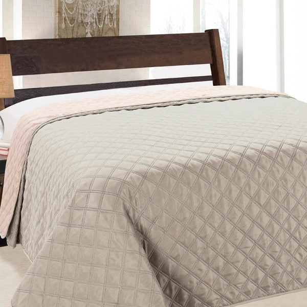 Obojstranné Prehozy na Posteľ Vigo II Losos Striebro Šedá 013- Bez Vankúšov 220x240