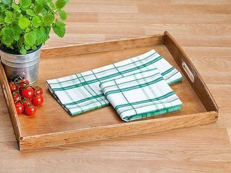 Bavlnené Kuchynské Utierky Adela Biela Zelená 45x65 cm