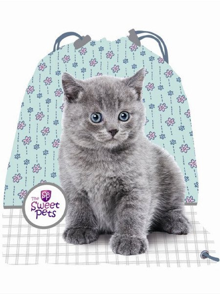 Vrecko na Telocvik a Prezúvky Sweet Pets Mačka 33x44 cm