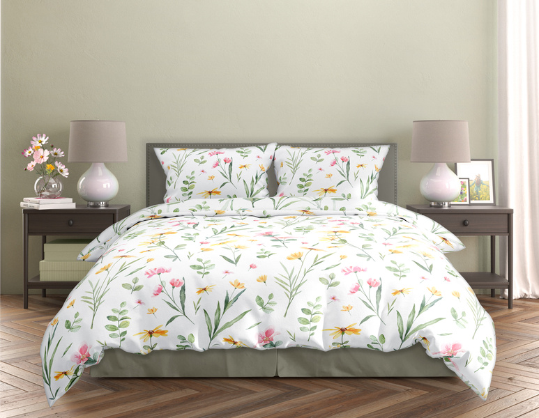 Posteľná súprava z bavlneného saténu 140x200+70x90 Milagro Verde 002