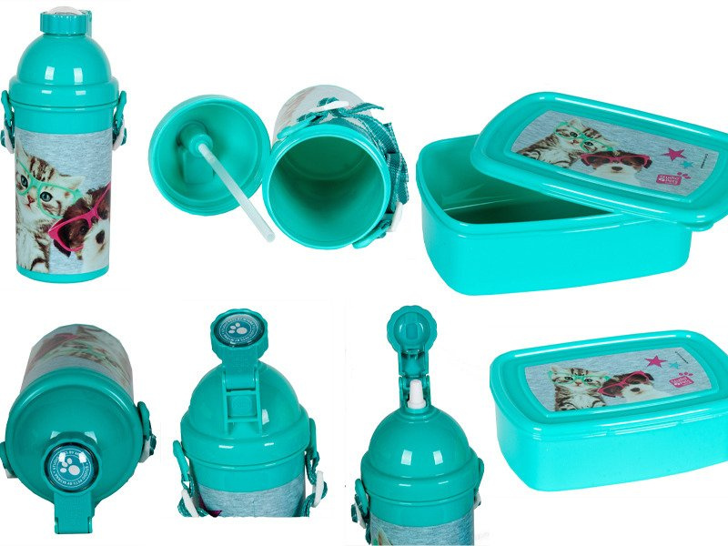 Desiatový set Fľašu a Box Studio Pets Pes a Mačka PEK