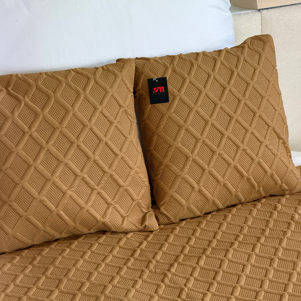 Obojstranné Prehozy Parla 3D Hnedý karamel 220x240+2x40x40