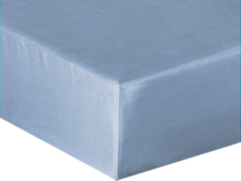 Bavlnené Prestieradlo Saténové s Gumičkou Modrý 009