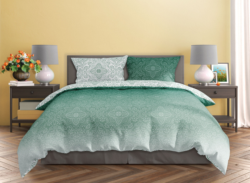 Posteľná súprava z bavlneného saténu 220x200+ 2x70x80 Milagro Verde 023