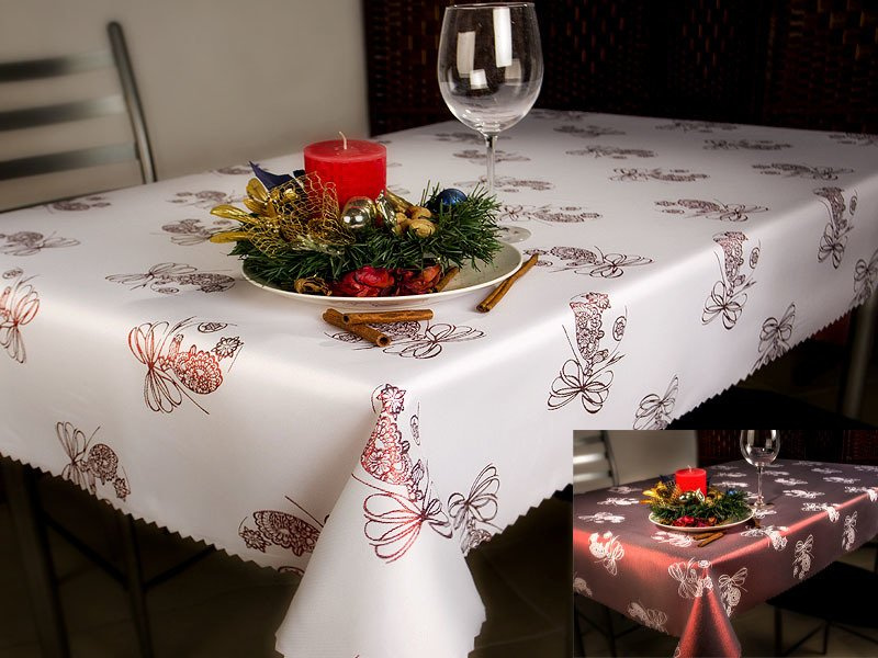 Obojstranné Obrusy s Nešpinivou Vianočný Vínna vianočná ozdoba Ornament Oval