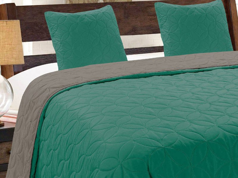 Obojstranné Prehozy na Posteľ Vigo II Emerald Grafit 006 220x240+2x40x40