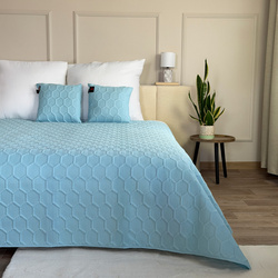 Obojstranné Prehozy Parla 3D Modrá Svetlomodrá 220x240+2x40x40