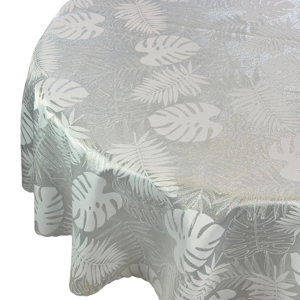 Obojstranné Obrusy s Nešpinivou Monstera opúšťa Golden Z-2771 Okrúhly