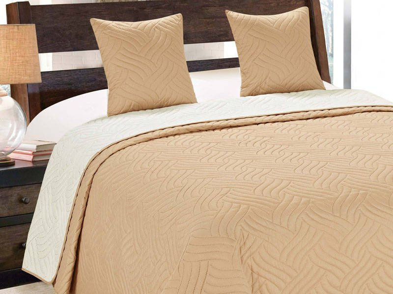 Obojstranné Prehozy na Posteľ Vigo II Beige-Ecru 11 180x220+2x40x40