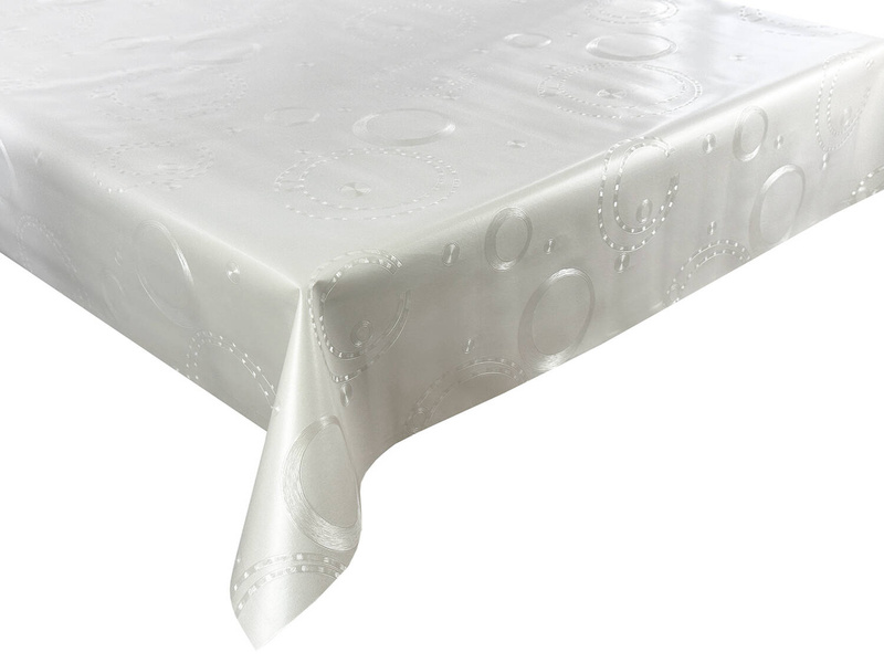 PVC Obrusy s Textilným Podkladom Pearl ZG-7128A WHITE
