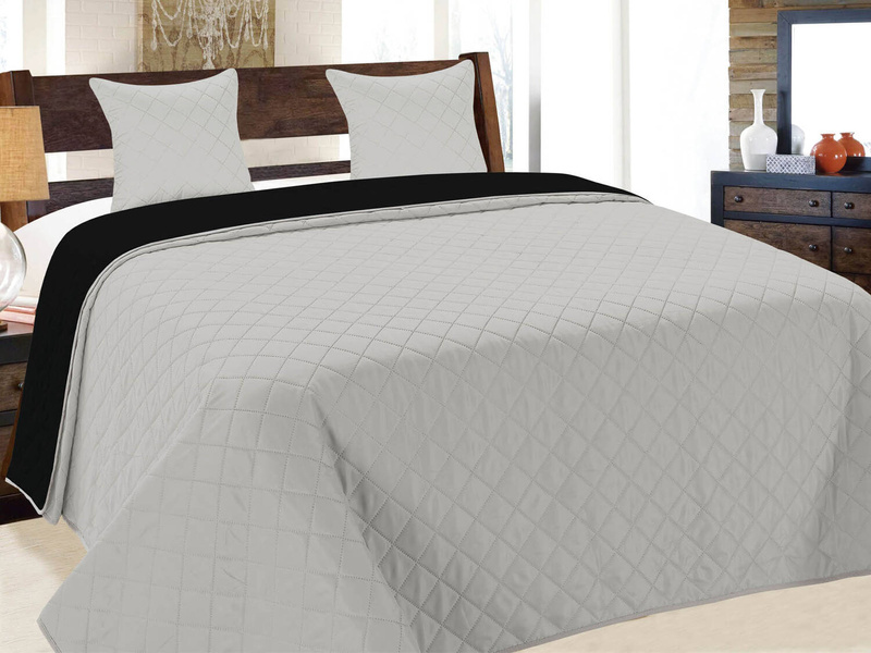 Obojstranné Prehozy Vigo II 010 Svetlošedá čierna 180x220+2x40x40
