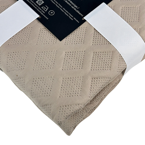 Obojstranné Prehozy Parla 3D Taupe 220x240+2x40x40