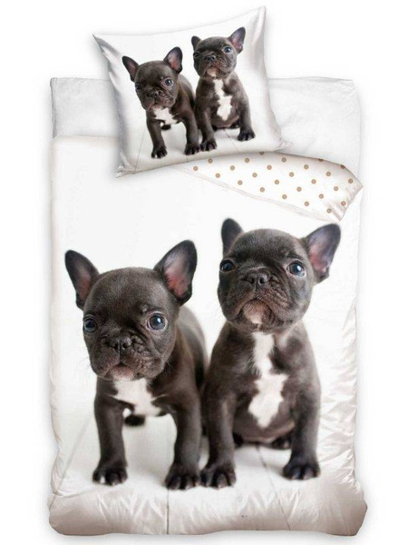 Bavlnené Obliečky Šteniatka Francúzske buldogy NL211084-4