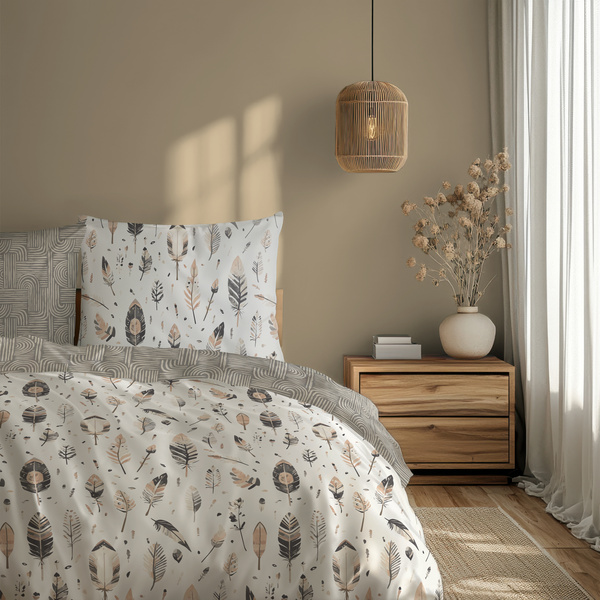 Posteľná súprava z bavlneného saténu 160x200+ 2x70x80 Boho 007