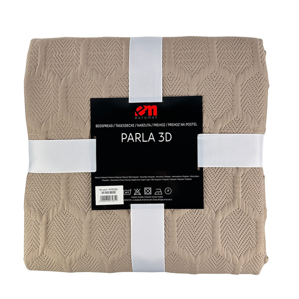 Obojstranné Prehozy Parla 3D Béžová Bez Vankúšov 180x220