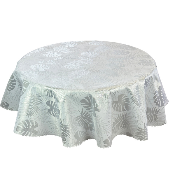 Obojstranné Obrusy s Nešpinivou Monstera opúšťa Golden Z-2771 Okrúhly