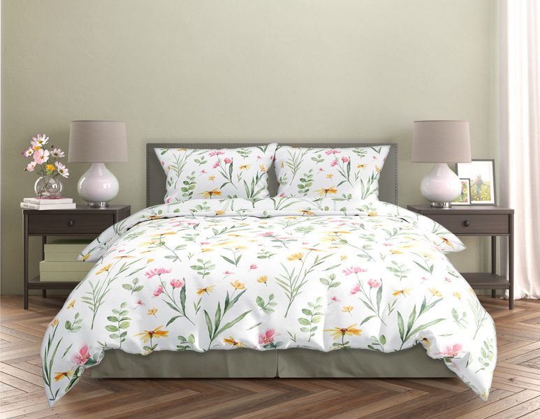 Posteľná súprava z bavlneného saténu 160x200+ 2x70x80 Milagro Verde 002