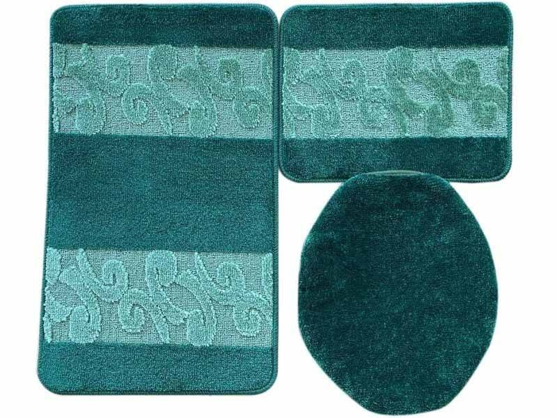 Kúpeľňové Koberčeky Trangan Tmavozelená Oliva CF01 - 3 ks