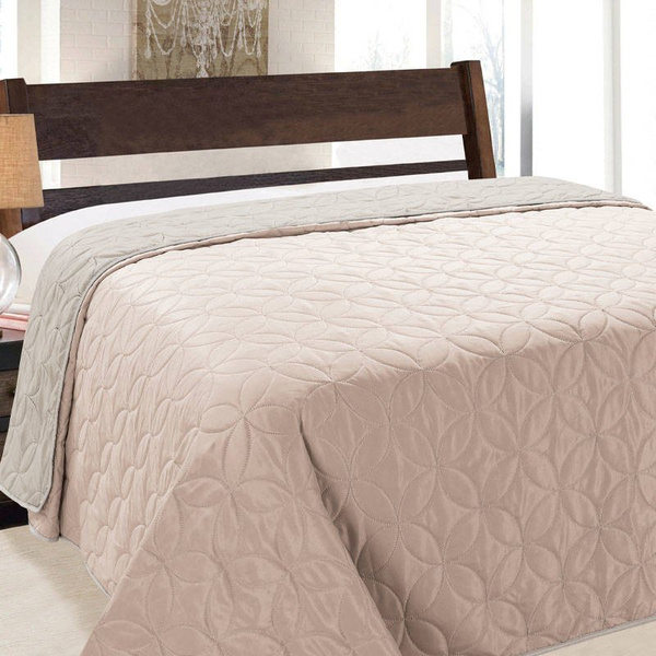 Obojstranné Prehozy na Posteľ Vigo II Losos Striebro Šedá 006- Bez Vankúšov 220x240