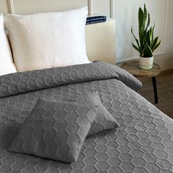 Obojstranné Prehozy Parla 3D Tmavošedá 220x240+2x40x40