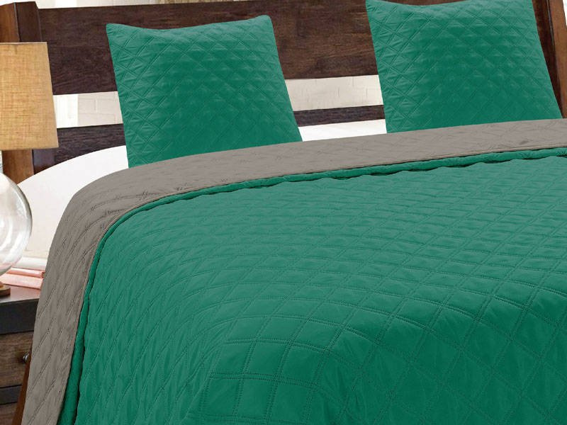Obojstranné Prehozy na Posteľ Vigo II Emerald Grafit 013 220x240+2x40x40