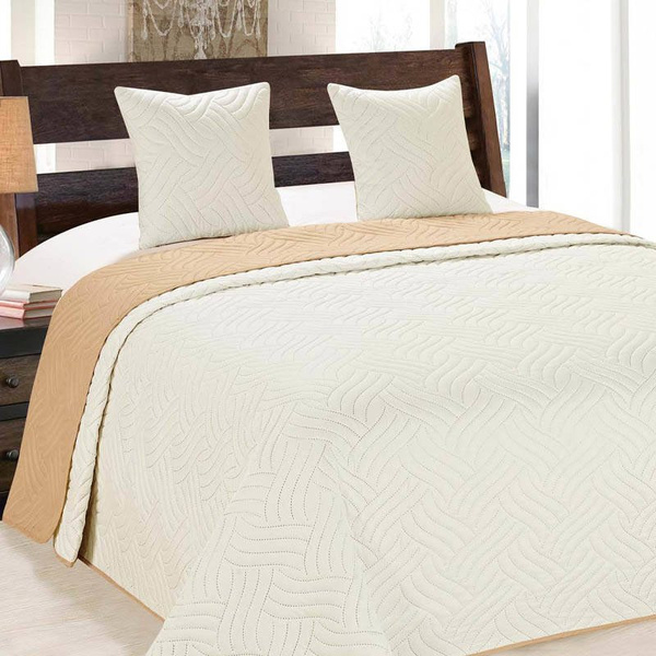 Obojstranné Prehozy na Posteľ Vigo II Beige-Ecru 11 180x220+2x40x40
