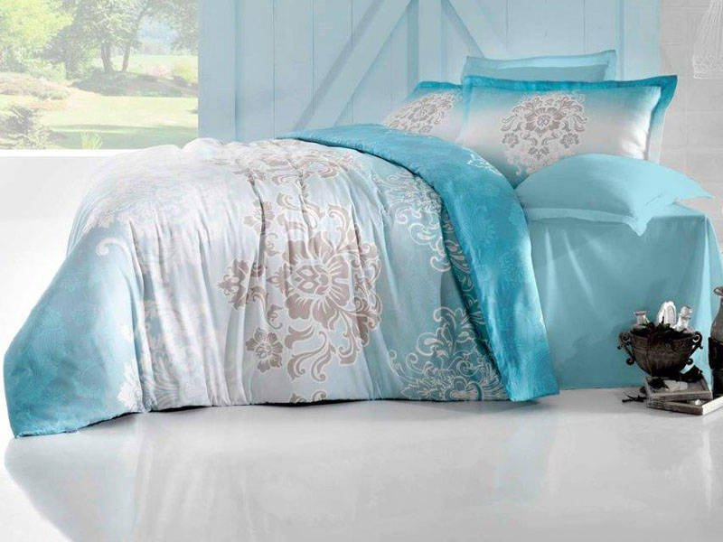 Bavlnené Posteľné Satin VALENTINI ILMA BLUE