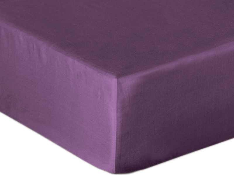 Bavlnené Prestieradlo Saténové s Gumičkou Fialový 61