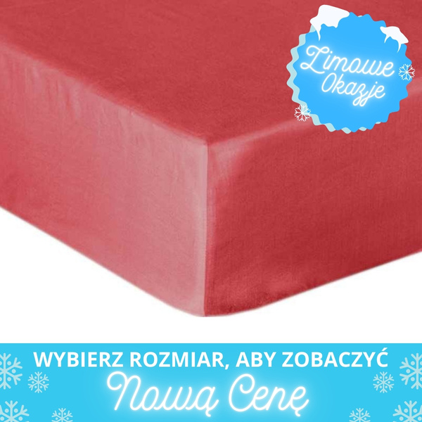 Bavlnené Prestieradlo Saténové s Gumičkou Červený 29