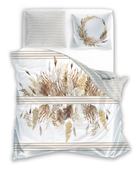 Posteľná súprava z bavlneného saténu 160x200+ 2x70x80 Boho 003