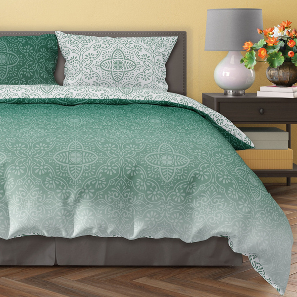 Posteľná súprava z bavlneného saténu 220x200+ 2x70x80 Milagro Verde 023