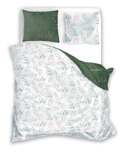 Posteľná súprava z bavlneného saténu 140x200+70x90 Milagro Verde 020