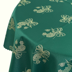 Obojstranné Obrusy s Nešpinivou Úpravou zelená Sneh 1 Okrúhly