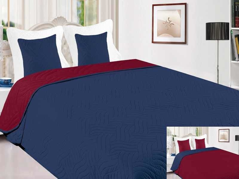 Obojstranné Prehozy na Posteľ Vigo II Navyblue-Burgundy 11- SALE