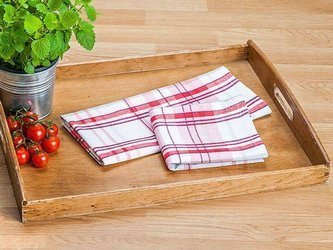 Bavlnené Kuchynské Utierky Adela Biela červená 45x65 cm