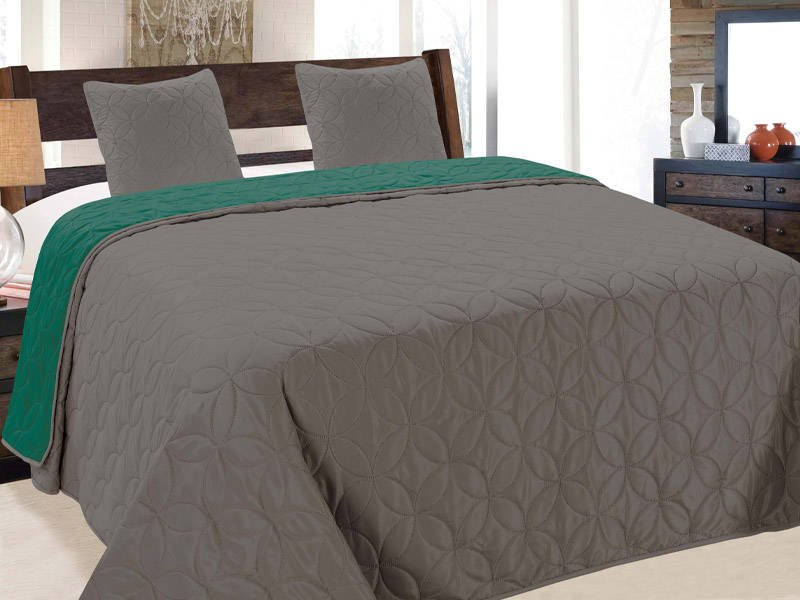 Obojstranné Prehozy na Posteľ Vigo II Emerald Grafit 006 220x240+2x40x40