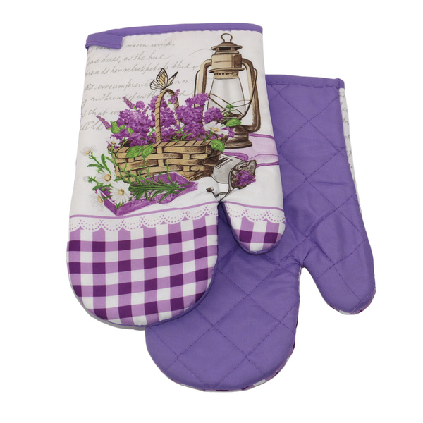 Kuchyňská Zástěra a 2 Kuchynské Rukavice s Magnetom Lavender II F319113B SADA