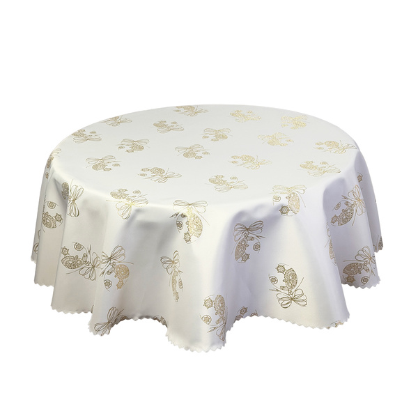 Obojstranné Obrusy s Nešpinivou Vianočný zlatý vianočný ornament Ornament Okrúhly