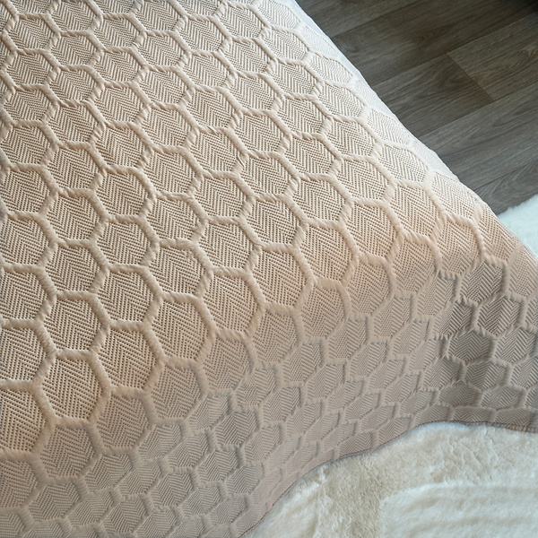 Obojstranné Prehozy Parla 3D Béžová 220x240+2x40x40