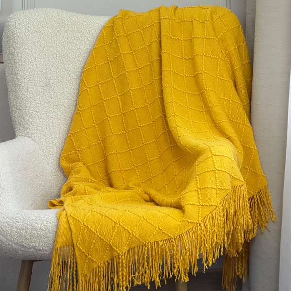 Deka Žakárová So Strapcami Neria Žltý 150x200 cm