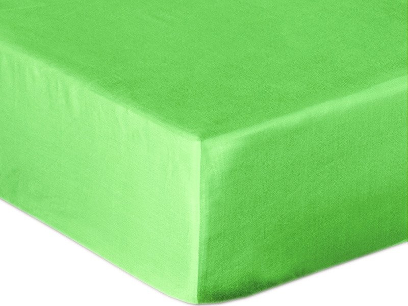 Bavlnené Prestieradlo Saténové s Gumičkou Zelená
