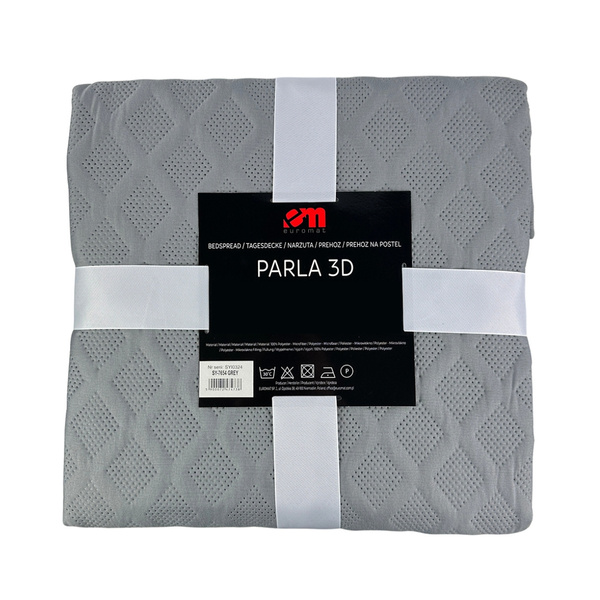 Obojstranné Prehozy Parla 3D šedá 220x240+2x40x40