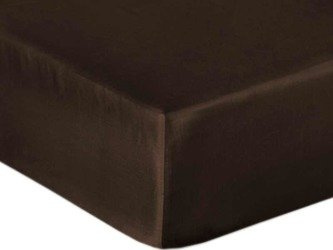 Bavlnené Prestieradlo Saténové s Gumičkou Hnedý 53
