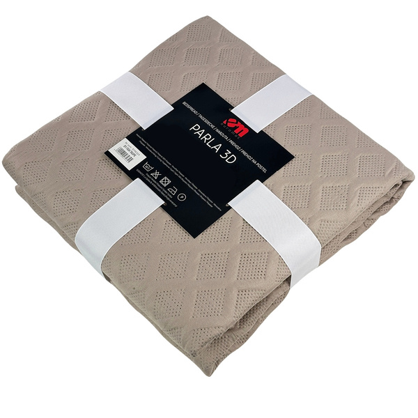 Obojstranné Prehozy Parla 3D Taupe 220x240+2x40x40