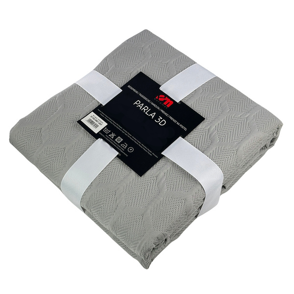 Obojstranné Prehozy Parla 3D Svetlo šedá 220x240+2x40x40