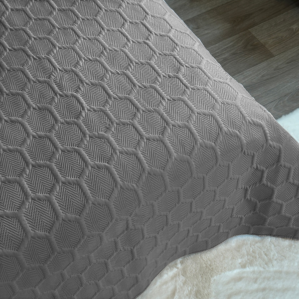 Obojstranné Prehozy Parla 3D Tmavošedá Bez Vankúšov 220x240