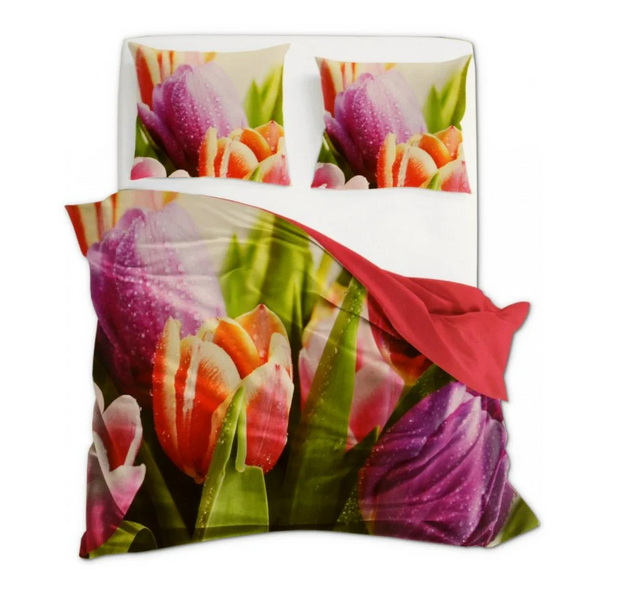 Bavlnené Posteľné Súpravy Flori 3D WZ005 Tulipán